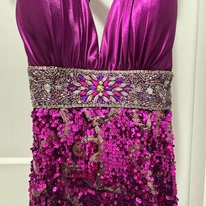 Elegant Purple Sequin Gown